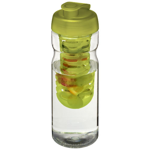 Bidon sport publicitaire et infuseur 650ml H2O Active® Translucide et Citron vert